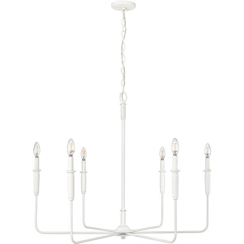 Savanne 6 Light 38 inch Textured White Chandelier Ceiling Light